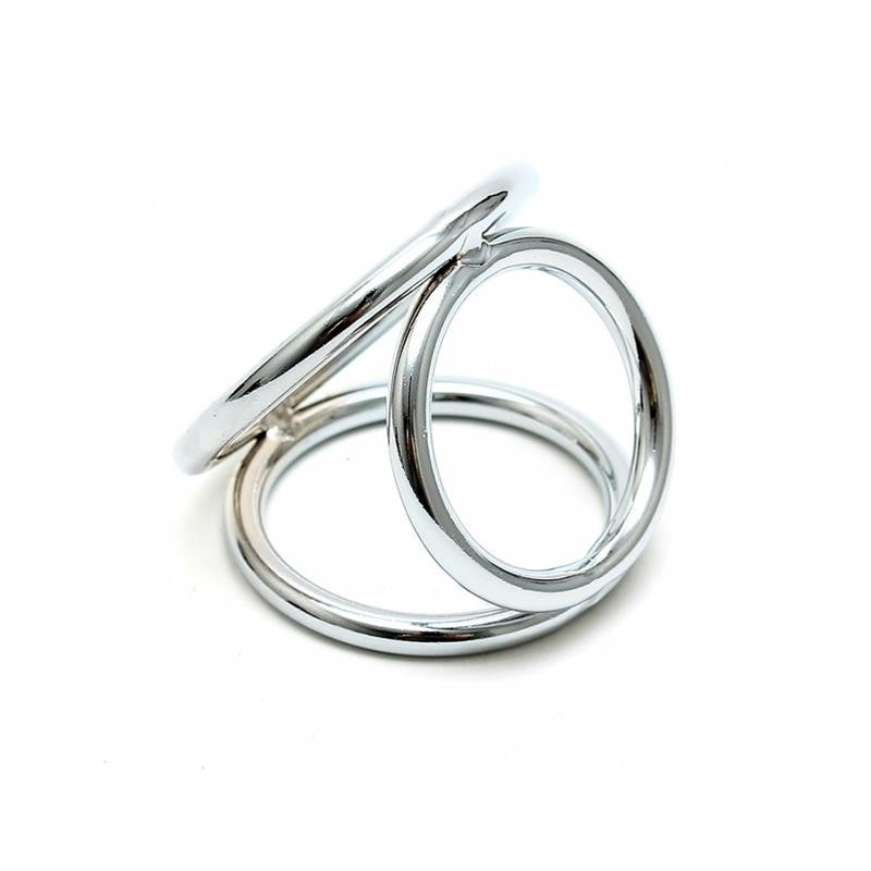 Cock Ring Triplo Acciaio Bondage