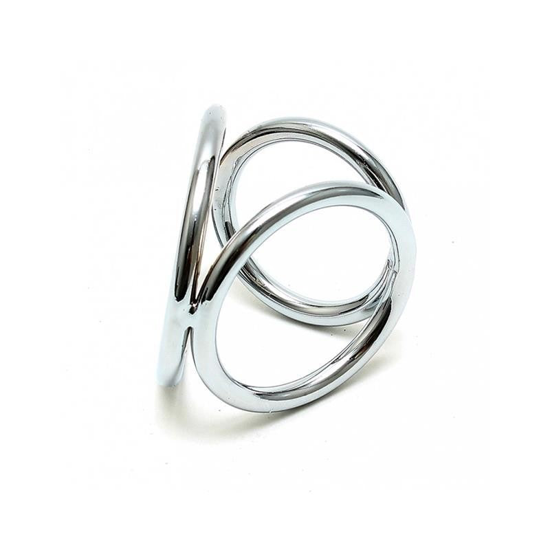 Cock Ring Triplo Acciaio Bondage