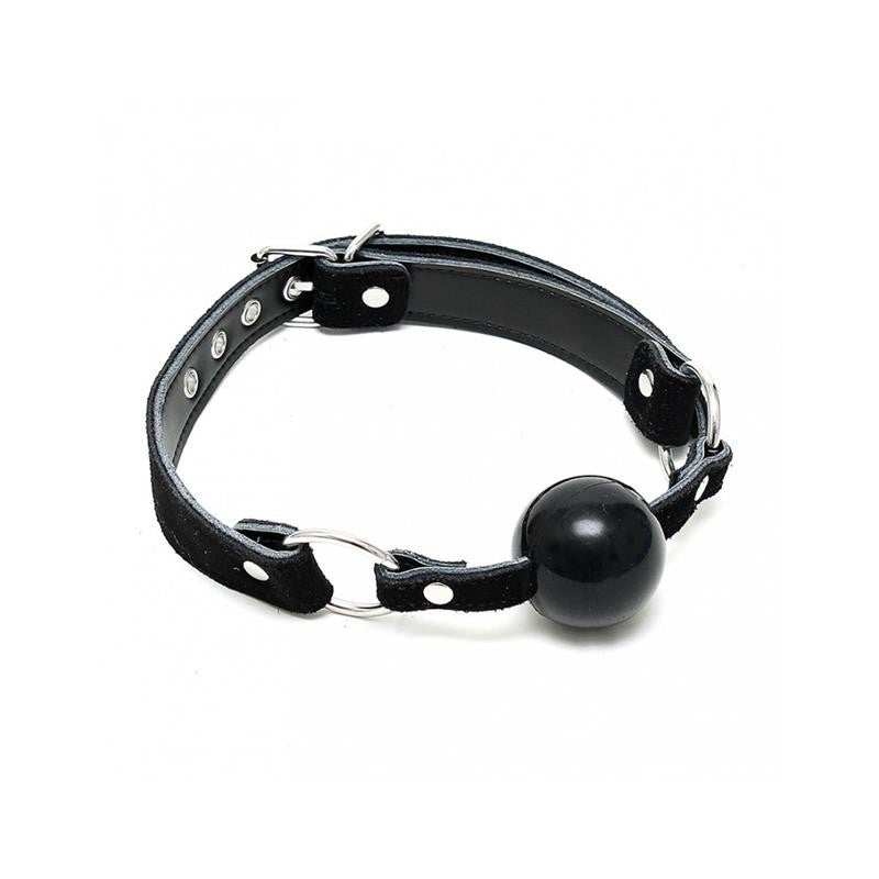 Ball Gag Nera Silicone e Pelle