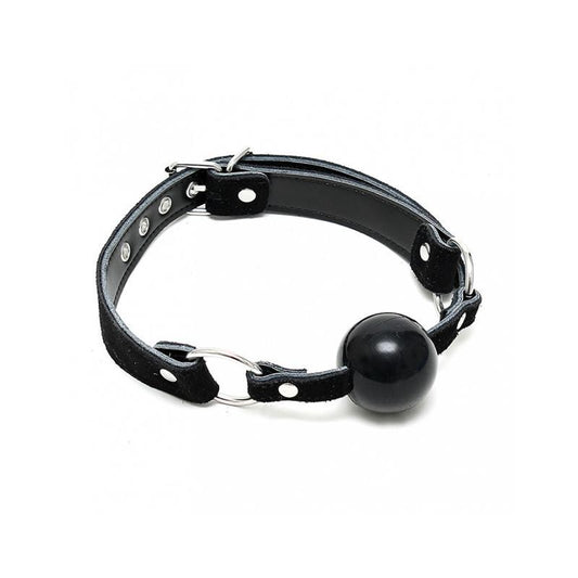 Ball Gag Nera Silicone e Pelle