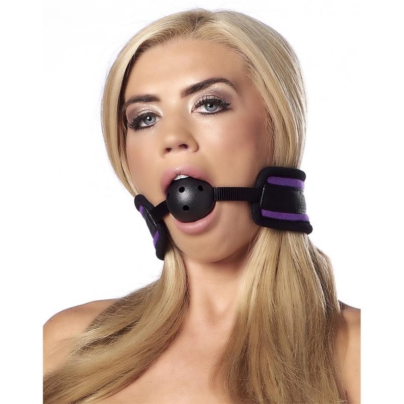 Ball Gag Sadomaso Forata Viola
