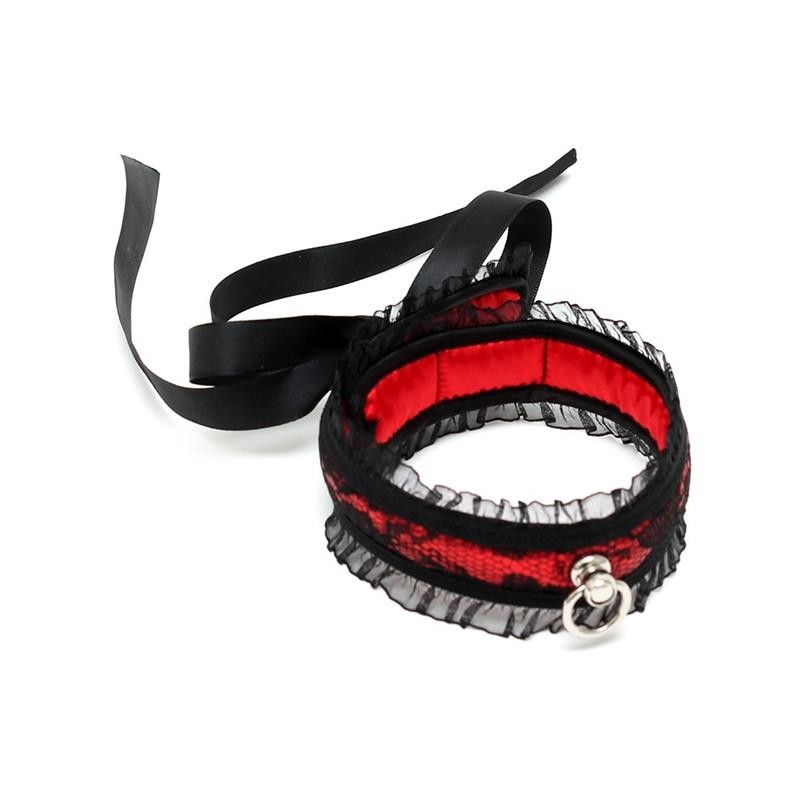 Collare Soft Bondage Rosso con Pizzo