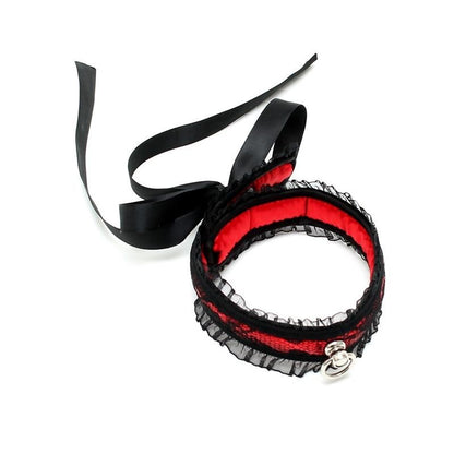 Collare Soft Bondage Rosso con Pizzo