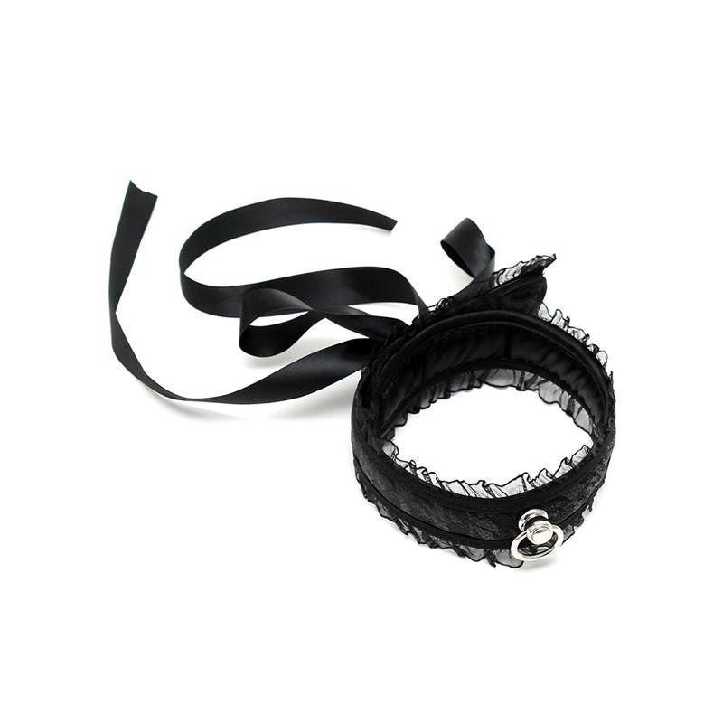 Collare Soft Bondage Nero con Pizzo
