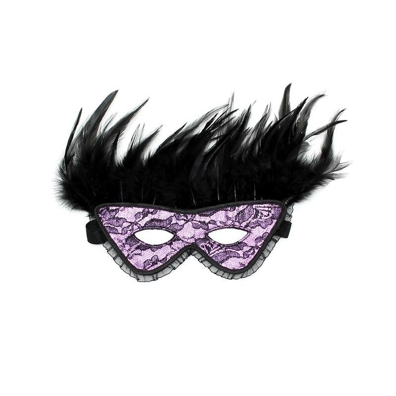 Maschera Venezia con Piume Luxury Viola