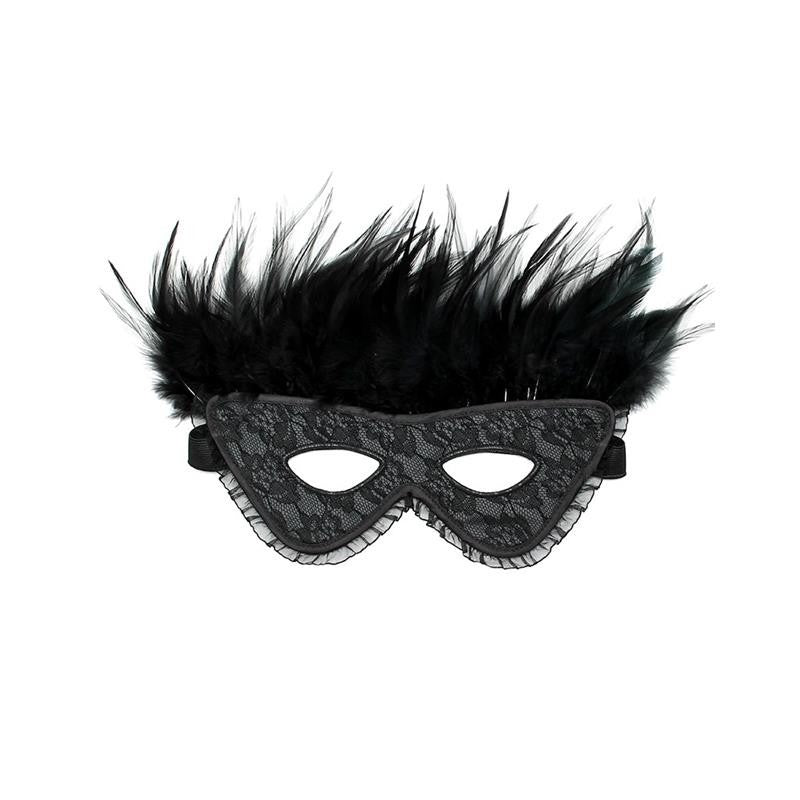 Maschera Venezia con Piume Luxury Nera