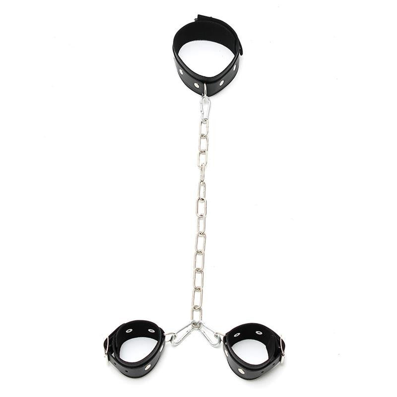 Collare Con Catena Manette Bdsm
