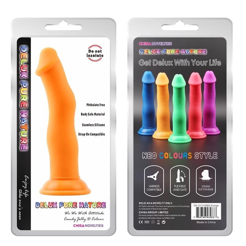 Dildo in Silicone Liquido 22 cm Jolly Arancione
