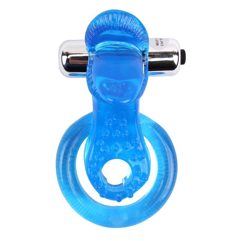 Anello Vibrante Doppio Tongue Blu