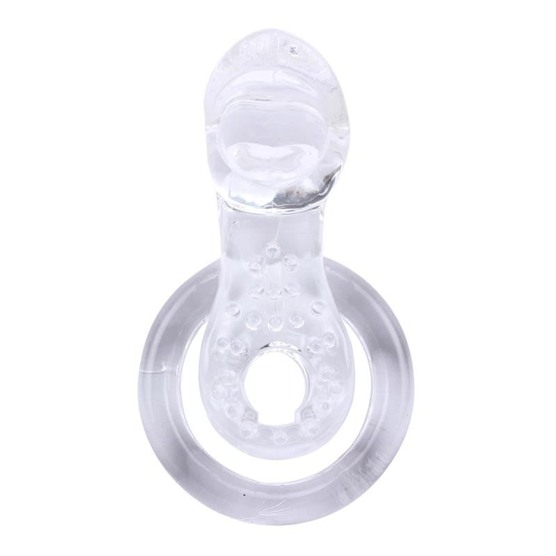 Anello Vibrante Doppio Tongue Trasparente