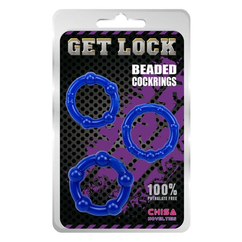 3 Cock Ring Elasticizzati Beaded