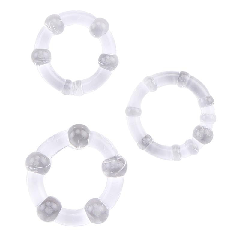 3 Anelli Fallici Elastici Beaded