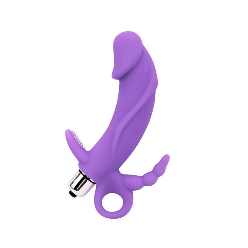 Vibratore e Plug Anale 14 cm Silicone